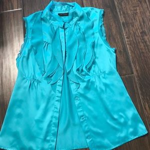 Sleeveless aqua top from The Limited